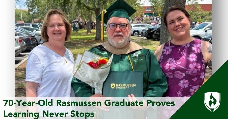 Kemp Childress, graduating at 70 years old