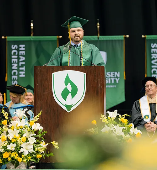 Brian lange at podium
