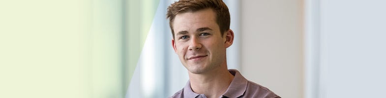 Male student smiling