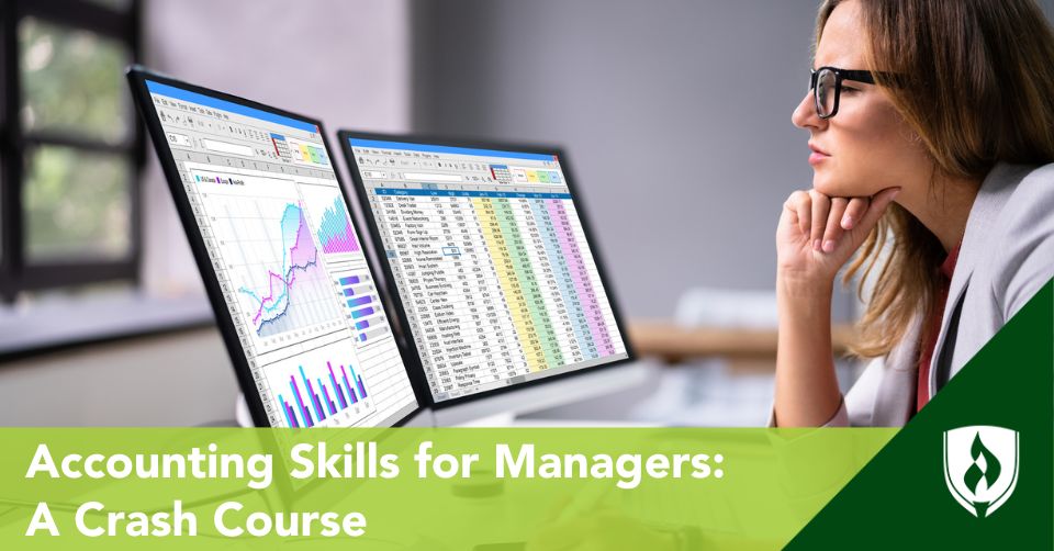 A manager looks over spreadsheets