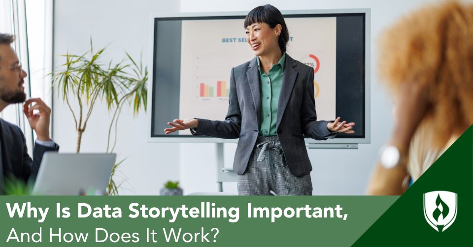 A data analyst presents her findings in an an engaging way