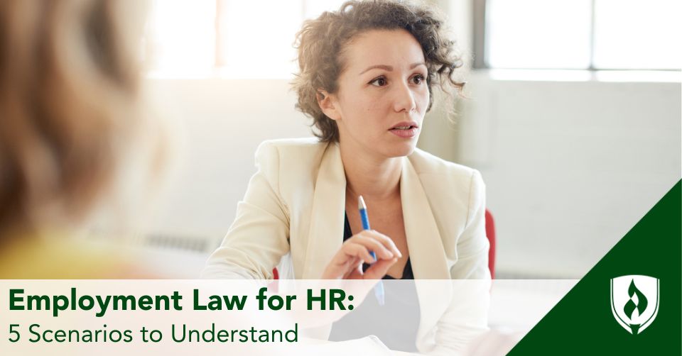 An HR professional asks a question about employment law