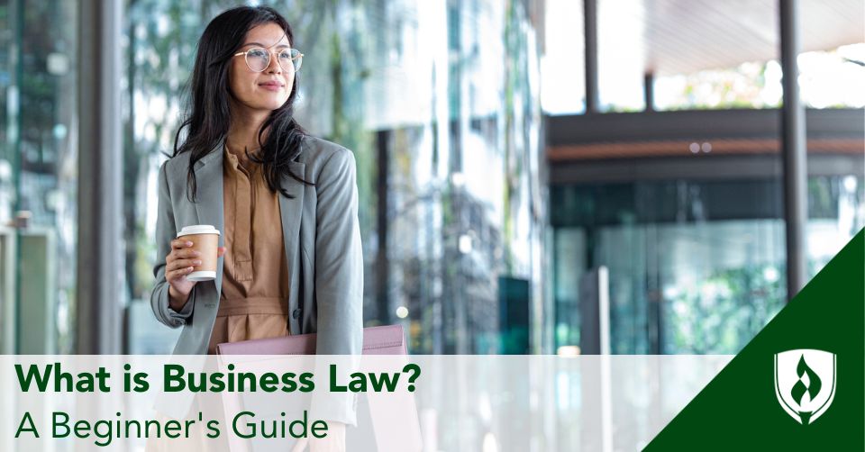A lawyer walks into a big glass building for her first day