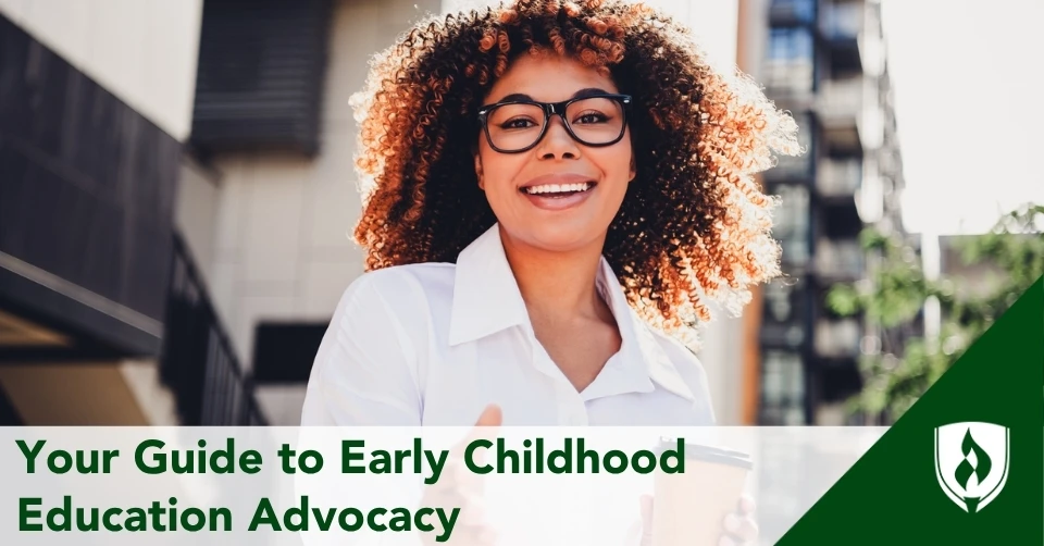 An early childhood educator reaches out a hand to introduce herself