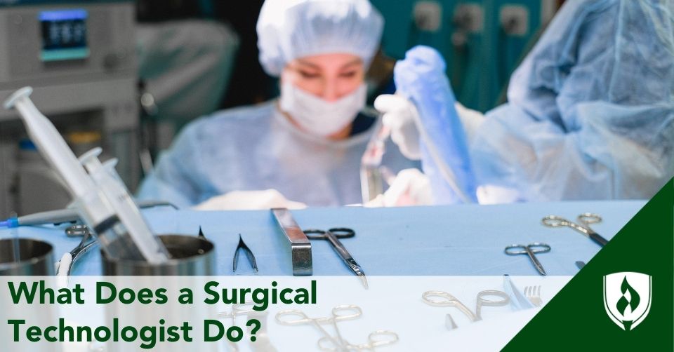 surgical instruments on a table during a surgical procedure