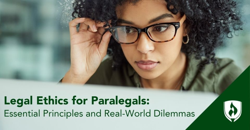 A paralegal looks over important documents