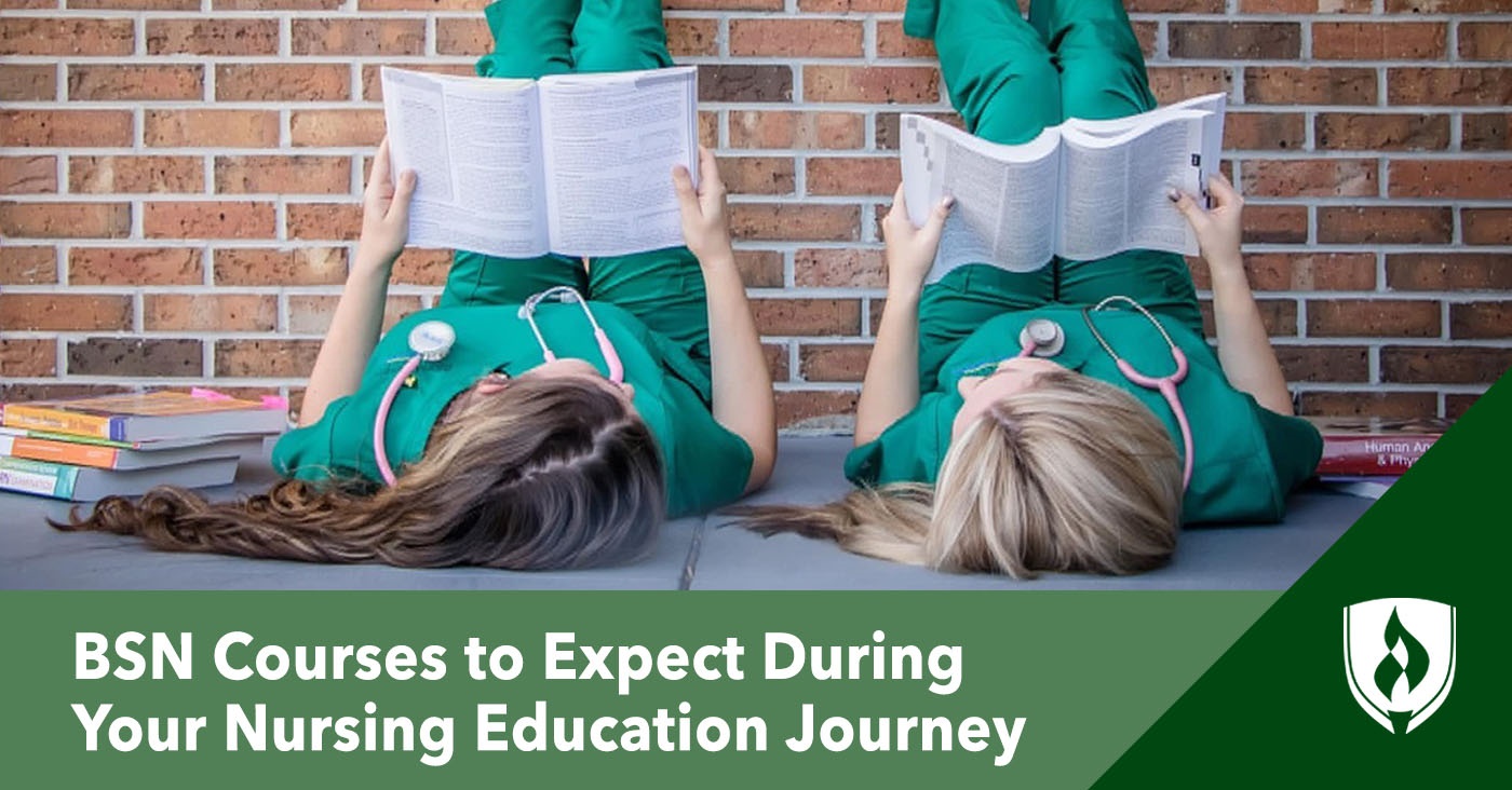 photo of nursing studying for bsn courses with their legs up a brick wall