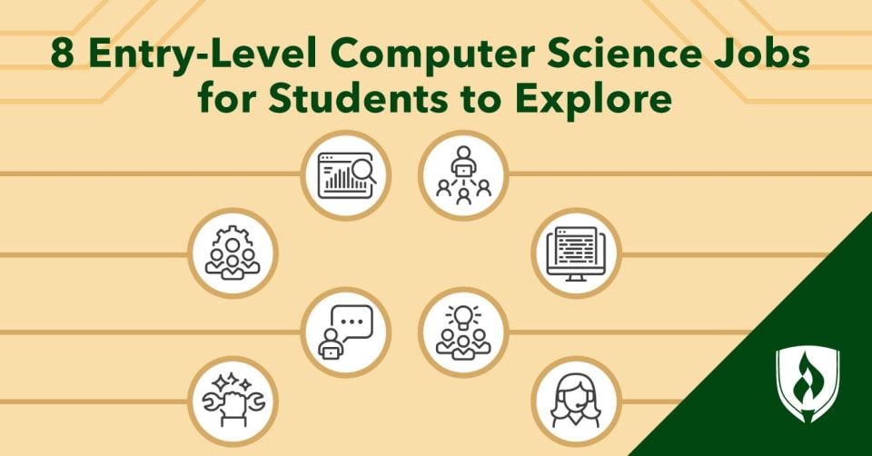 illustration of entry level computer science job icons