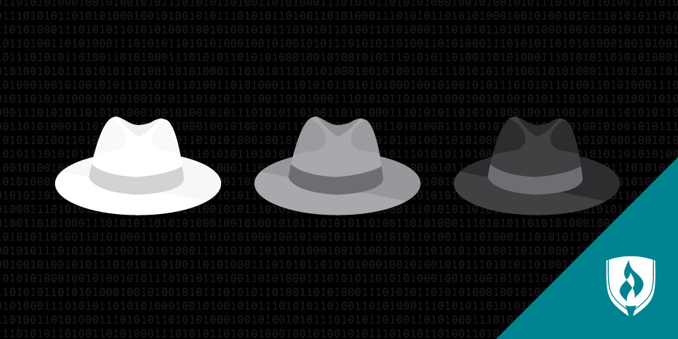 alt="illustration of 3 fedora hats, white, gray and black"