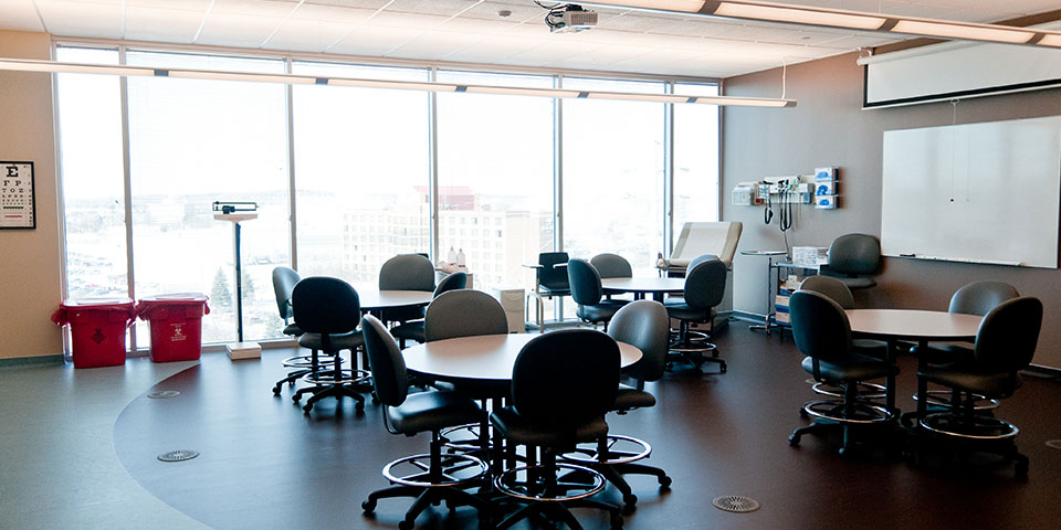 Rasmussen University Bloomington, MN, classroom with round tables