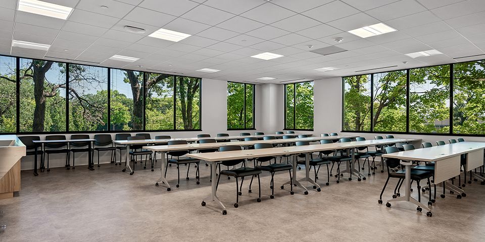 Check out the classrooms with a nice view at the Rasmussen University Eagan campus.